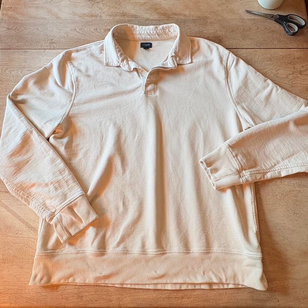 Jcrew Men's Cream and Tan Sweatshirt